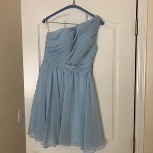 One-Shoulder Light Blue Dress